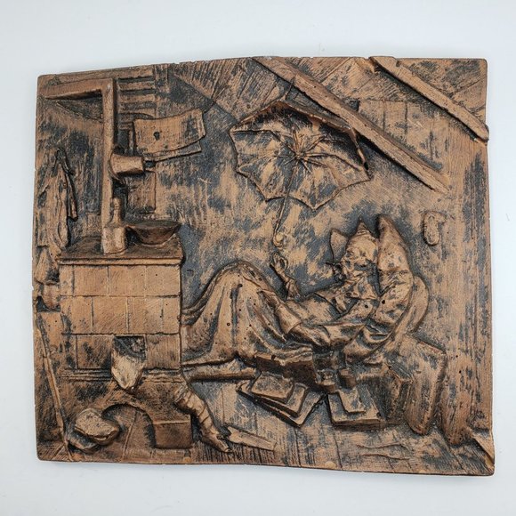 Carl Spitzweg Poor Poet Wall Hanging Heavy Decor - Picture 2 of 10